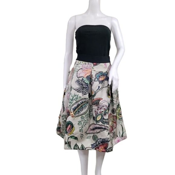 NWT Roberta Scarpa Whimsical Paisley Floral Elastic Waist Pleated Skirt Size 2 - Picture 2 of 16